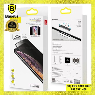 Kính cường lực chống nhìn trộm, chống bụi màn loa Baseus full màn hình cho iPhone