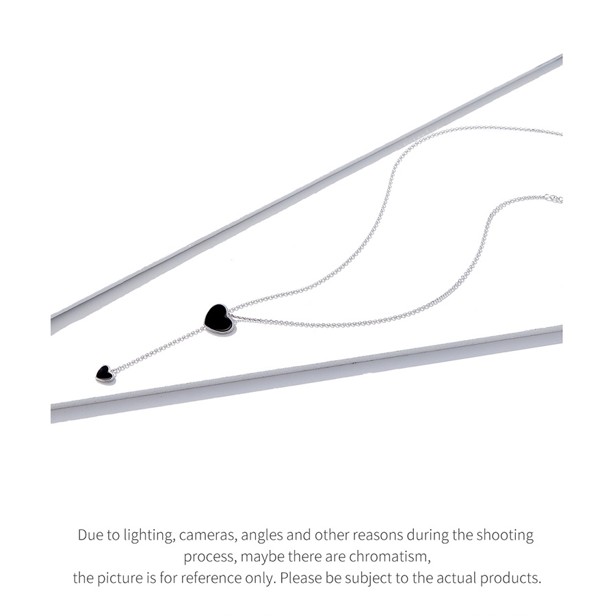 BAMOER Vòng cổ Bạc 925 Mặt Hình Chữ Y Đôi Thời Trang Cho Nữ