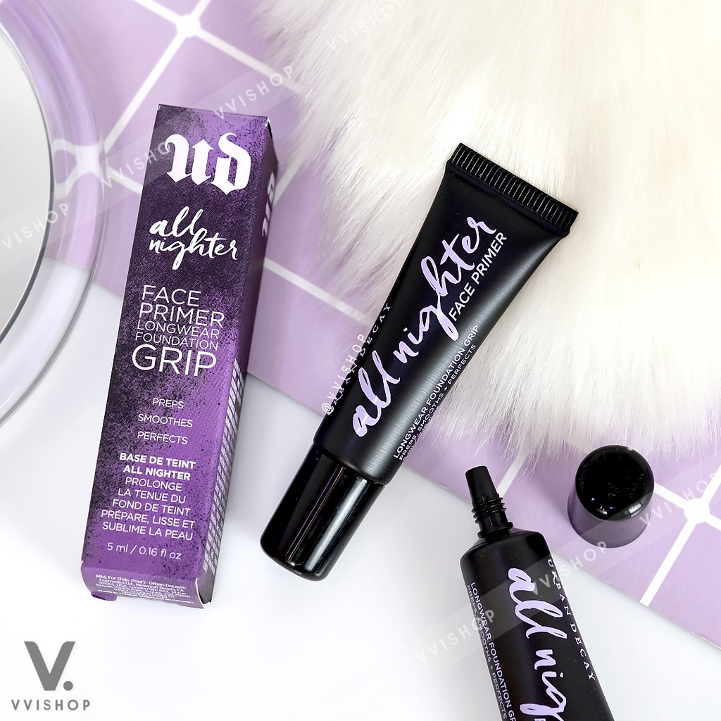 Mini 5ml - Kem lót trang điểm Urban Decay All Nighter Face Primer Longwear Foundation Grip