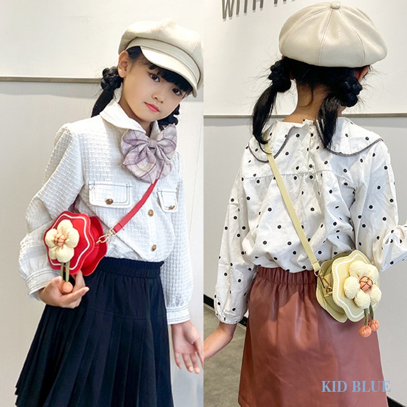 Túi Đeo Chéo Đính Hoa Nhỏ Dễ Thương Cho Bé