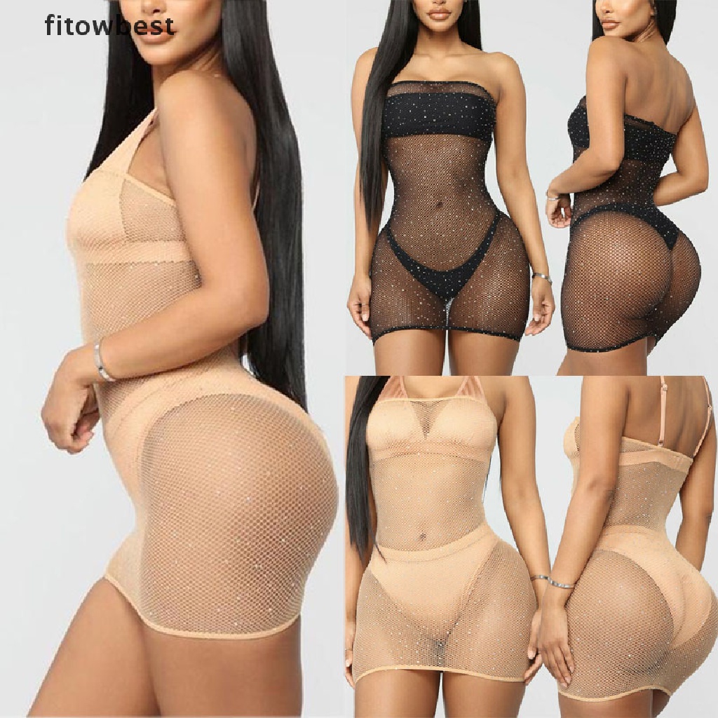 Váy lưới GJCUTE trễ vai thời trang quyến rũ cho nữ