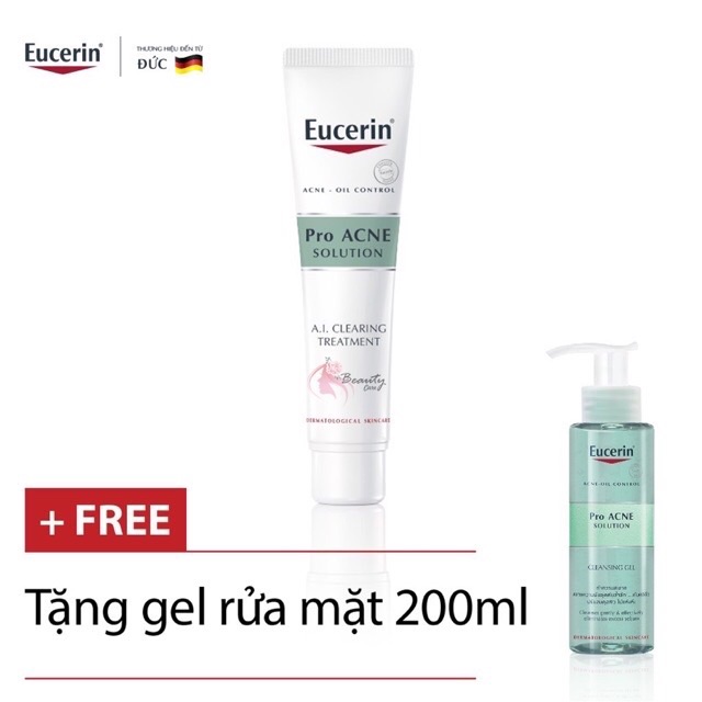 [MUA 1 TẶNG 1] Tinh Chất Dành Cho Da Mụn Eucerin Pro ACNE Solution AI Clearing Treatment (40ml) Tặng Gel rửa mặt 200ml