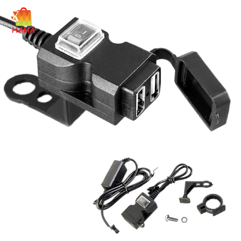 Bộ Sạc Usb Kép 12v Chống Thấm Nước Cho Xe Máy