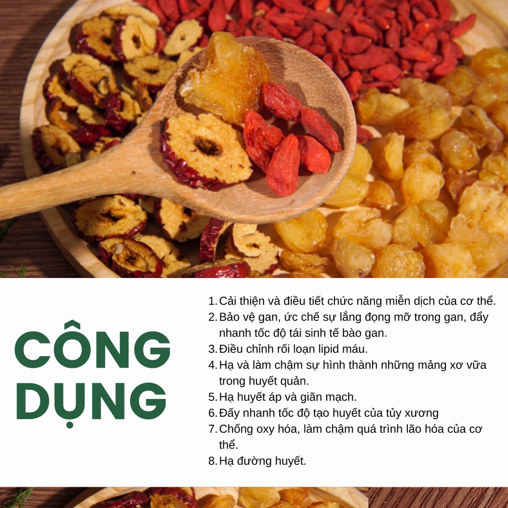 Combo Trà Tâm Sen, Kỷ Tử, Hoa Cúc SIÊU THỊ THIÊN NHIÊN Giúp An Thần, Tốt Cho Tim Mạch 100g/gói