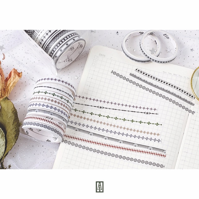 Set băng keo trang trí 10 cuộn - Foil washi tape set