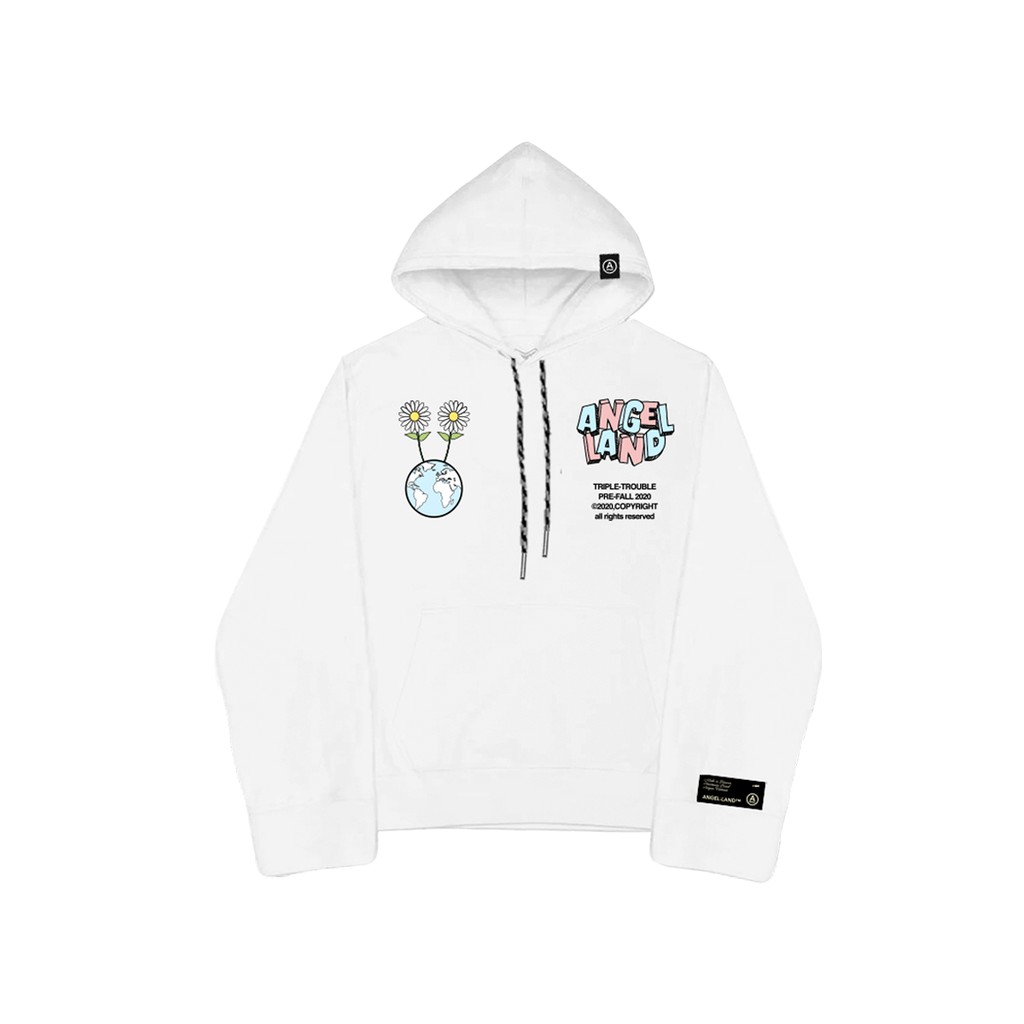 Áo hoodie Angel-Land Triple Trouple-white chính hãng