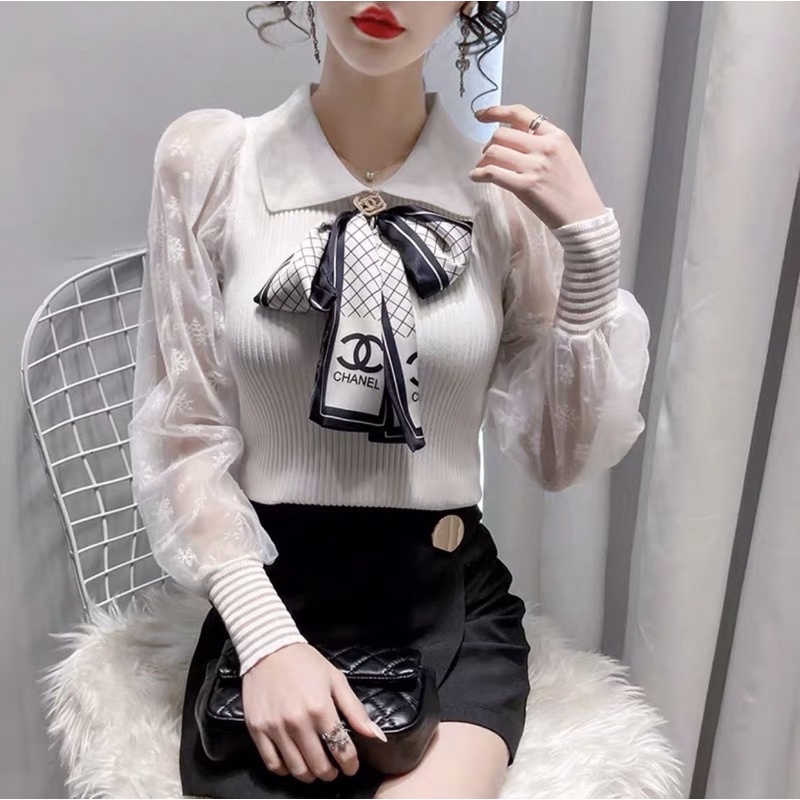 💋Bán Sỉ 💋 Áo len nơ phối tay ren siêu sang, kèm ảnh thật cuối | BigBuy360 - bigbuy360.vn