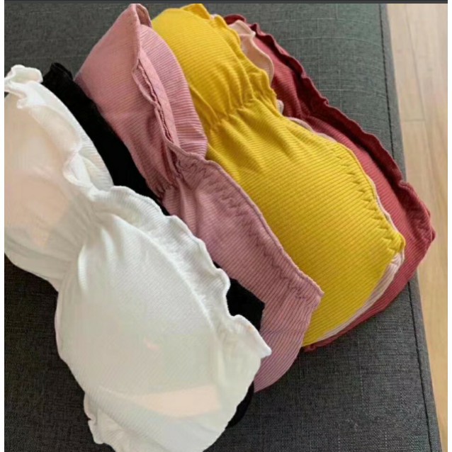 Bra gân cotton cài sau bèo nhún xinh xắn