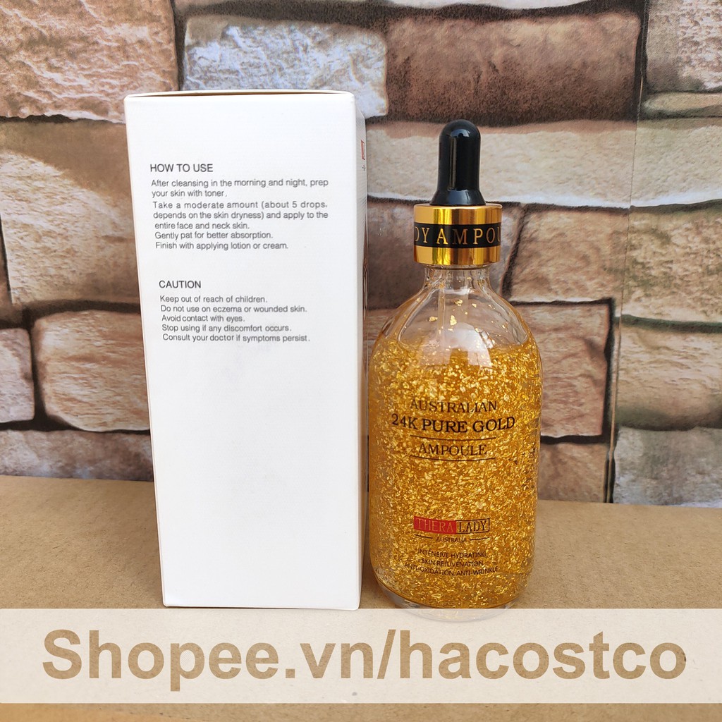 Serum dưỡng da Thera Lady Australian 24K Pure Gold Ampoule 100ml Của Úc - Serum