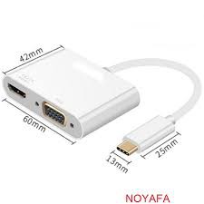 Cáp chuyển USB Type C sang HDMI và VGA, HDMI 4K, VGA 1080P