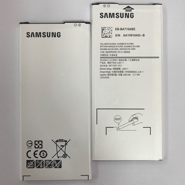 Pin samsung A710 zin kí hiệu trên pin EB-BA710ABE