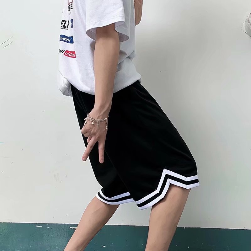 Quân Short Phối Viền 2 sọc V Thể Thao, Cotton Hàn Mịn Thoải mái họa động mã YANGKETE