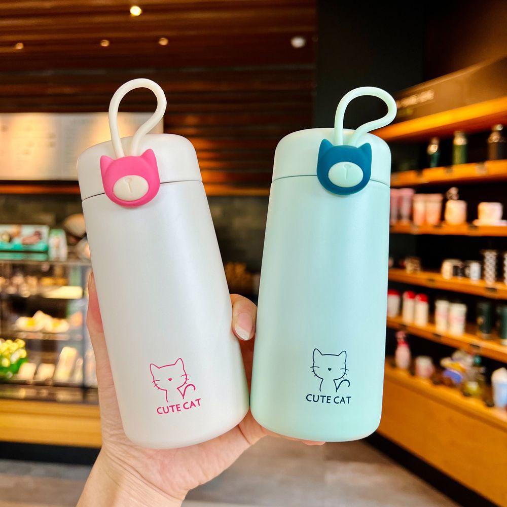 Bình Nước Giữ Nhiệt In Hình Mèo Dễ Thương Dung Tích 270ml