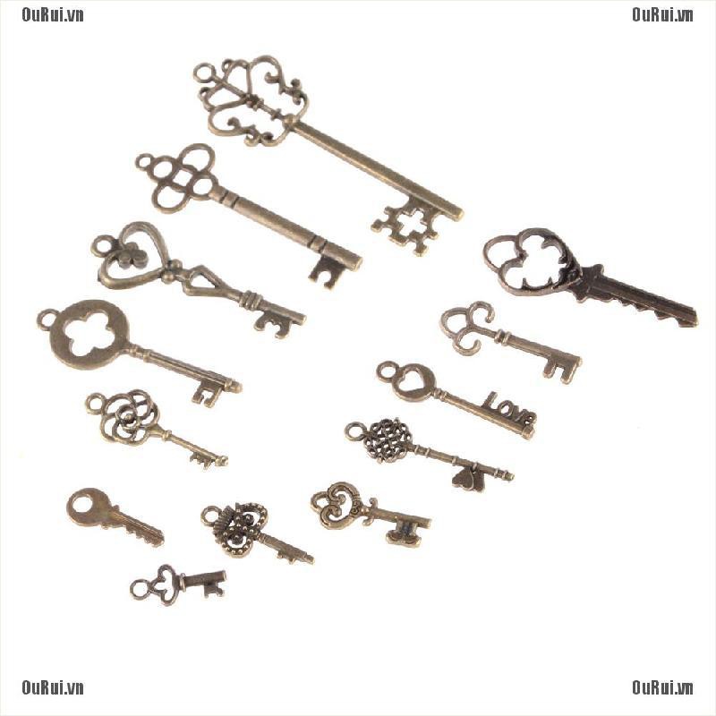 Bộ 13 Mặt Dây Chuyền Hình Chìa Khóa Phong Cách vintage