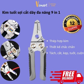 Kìm Tuốt sợi Cắt dây Đa năng 9 trong 1 bằng thép hợp kim cao cấp - Kìm cắt dây điện