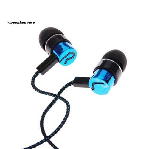 【OPHE】3.5mm In-Ear Earbud Wired Stereo Braid Cord Earphone Headset for iPhone Samsung