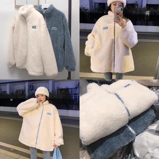ÁO KHOÁC LÔNG THÊU LOGO RICH trước ngực From thụng chuẩn ảnh siêu Hot Trend ,Áo khoác nữ Ulzzang
