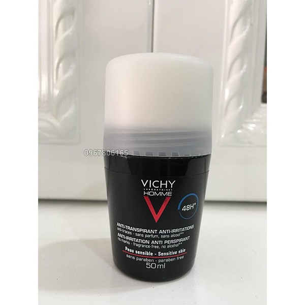 Lăn khử mùi Vichy đen 50ml Không Mùi dành cho nam giới (Nhập Khẩu PHÁP)