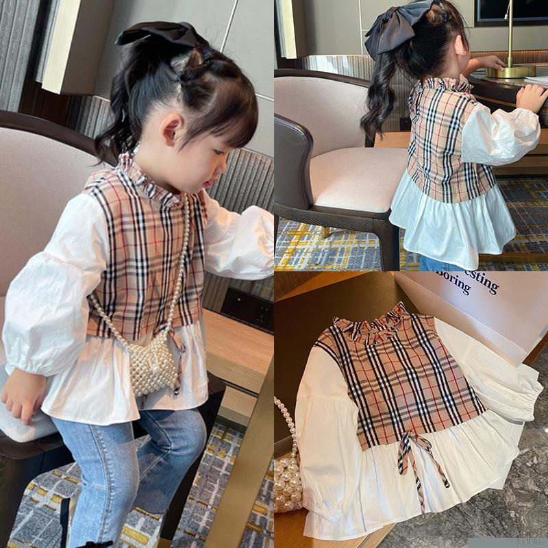 Áo sơ mi tay dài thoáng khí phong cách thời trang Hàn Quốc cho bé gái 4-6 tuổi