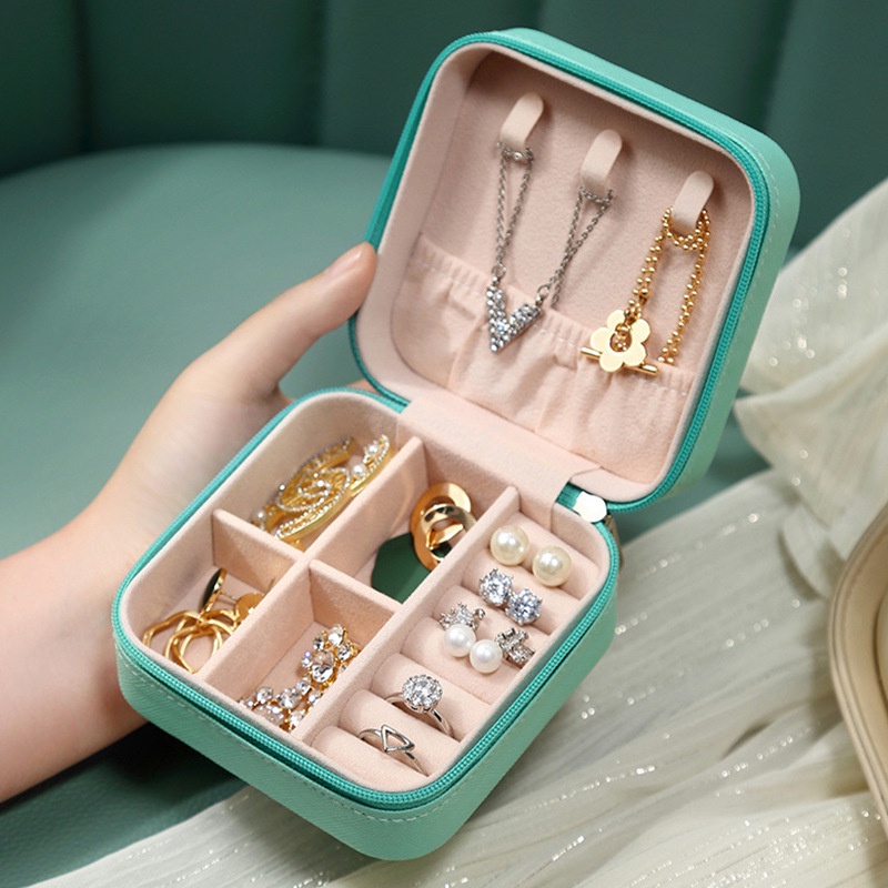 Hộp Đựng Trang Sức/Mỹ Phẩm/Bông Tai/Dây Chuyền Bằng Da PU