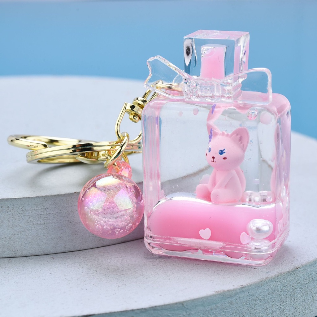 Móc Khóa Hình Chai Nước Hoa Bằng Acrylic Tinh Tế
