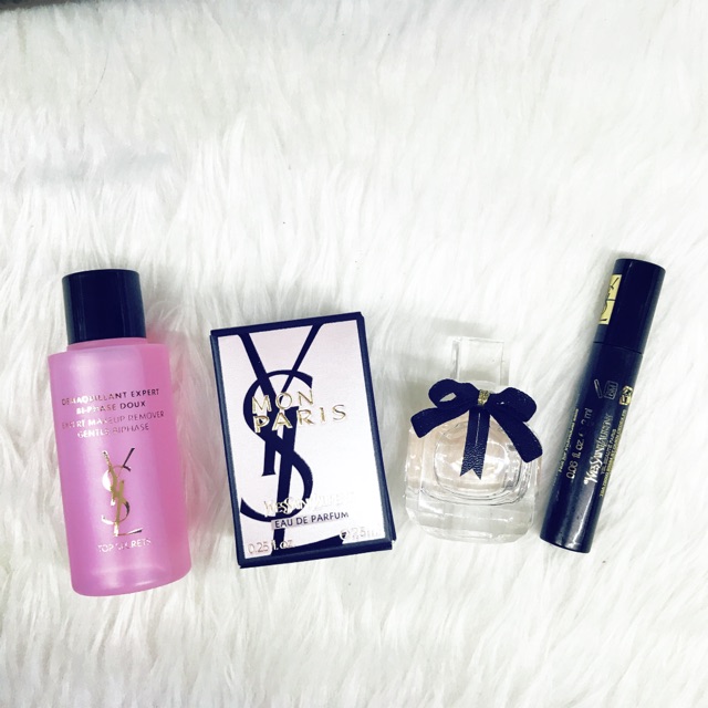 Set Ysl Mini Pouch Black 4 món