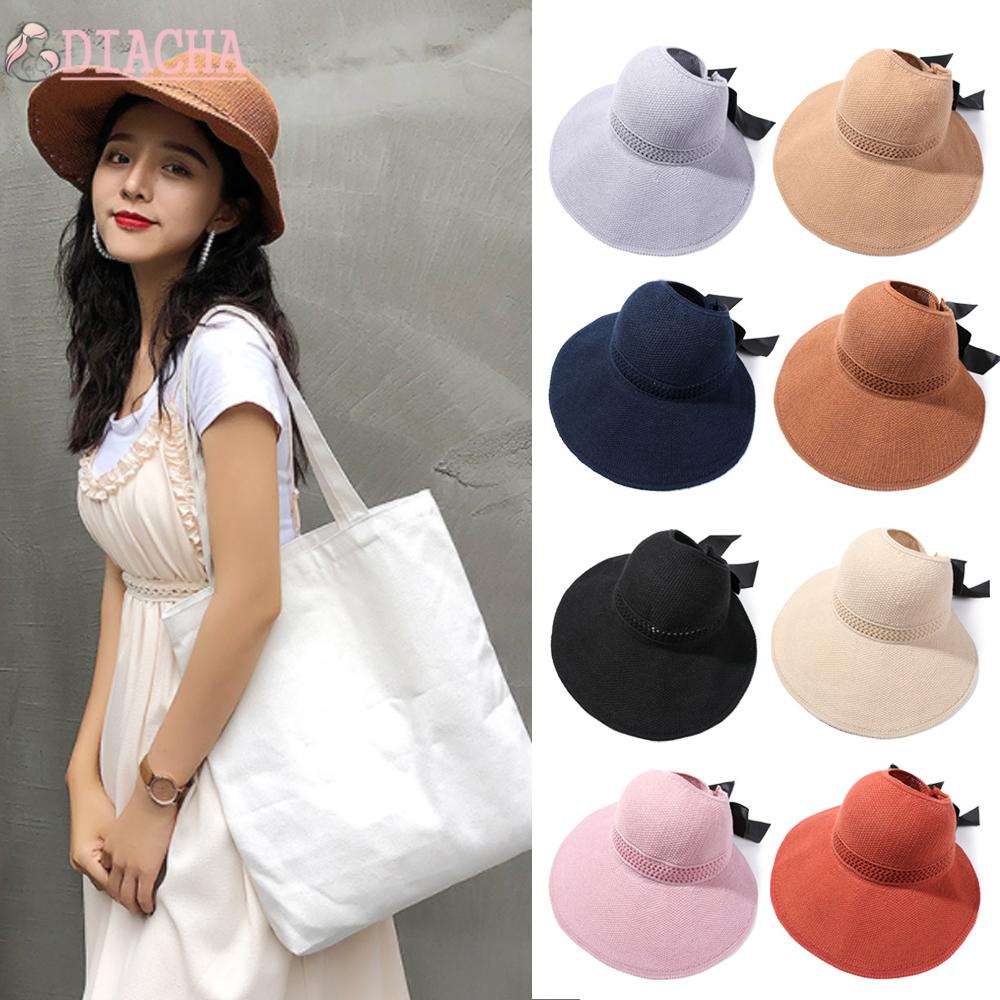 [Hàng mới về] Mũ vành rộng che nắng thắt nơ phong cách đi biển cho nữ