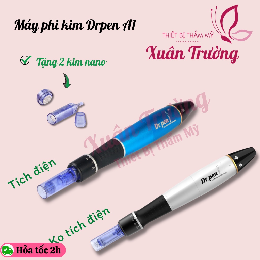 Máy Drpen, bút phi kim cấy tinh chất, cấy tảo tích điện, không tích điện
