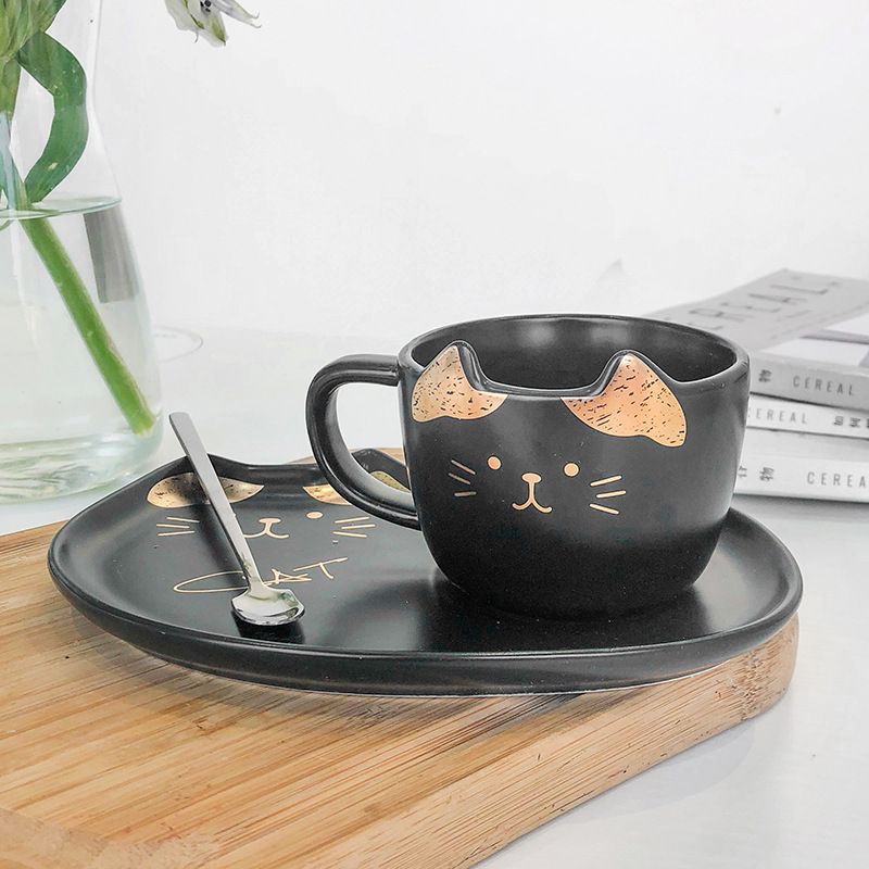 Ly Cốc Mấy Chú Mèo Méo Mẻo Mèo Meo Uống Cafe Home Decor Nấu Nướng