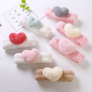 Băng Đô Cục Bông Hình Trái Tim 3D Heart Vải Bông Mềm Mượt !