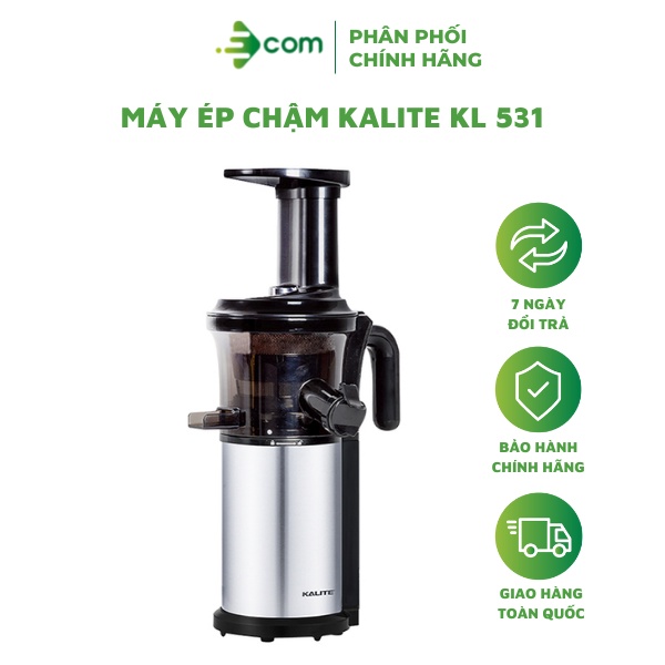 Máy ép chậm Kalite KL 531 công suất 200W, thân máy phủ inox 304, ép kiệt bã, chạy êm, trang bị lọc mịn