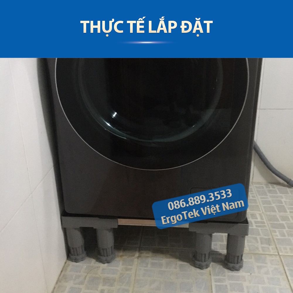 #MG8T22CM / Chân Kệ Máy Giặt - Tủ lạnh ErgoTek 8 TRỤ 22 CM - Chân Máy Giặt Cao Cấp - Điều Chỉnh Kích Thước - Độ Cao