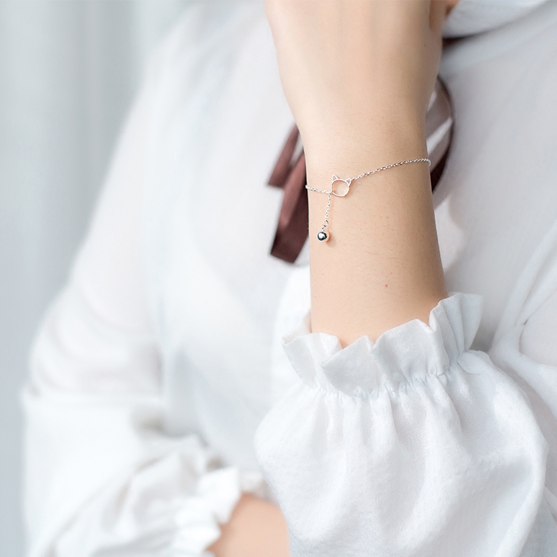 Cute Cat Face Alloy Bracelet For Women