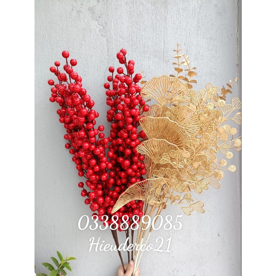 Cành đào đông  trang trí 12 nhánh loại cao cấp, trang trí Tết, trung thu.....