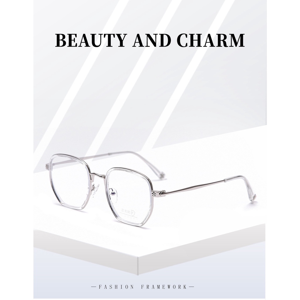 Gọng kính cận nam nữ thời trang phong cách Chrome Heart Lisa kim loại chắc chắn dễ đeo, màu sắc Đen, xám,Hồng _LISA520