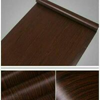 Decal dán tường 5m giả gỗ màu đỏ