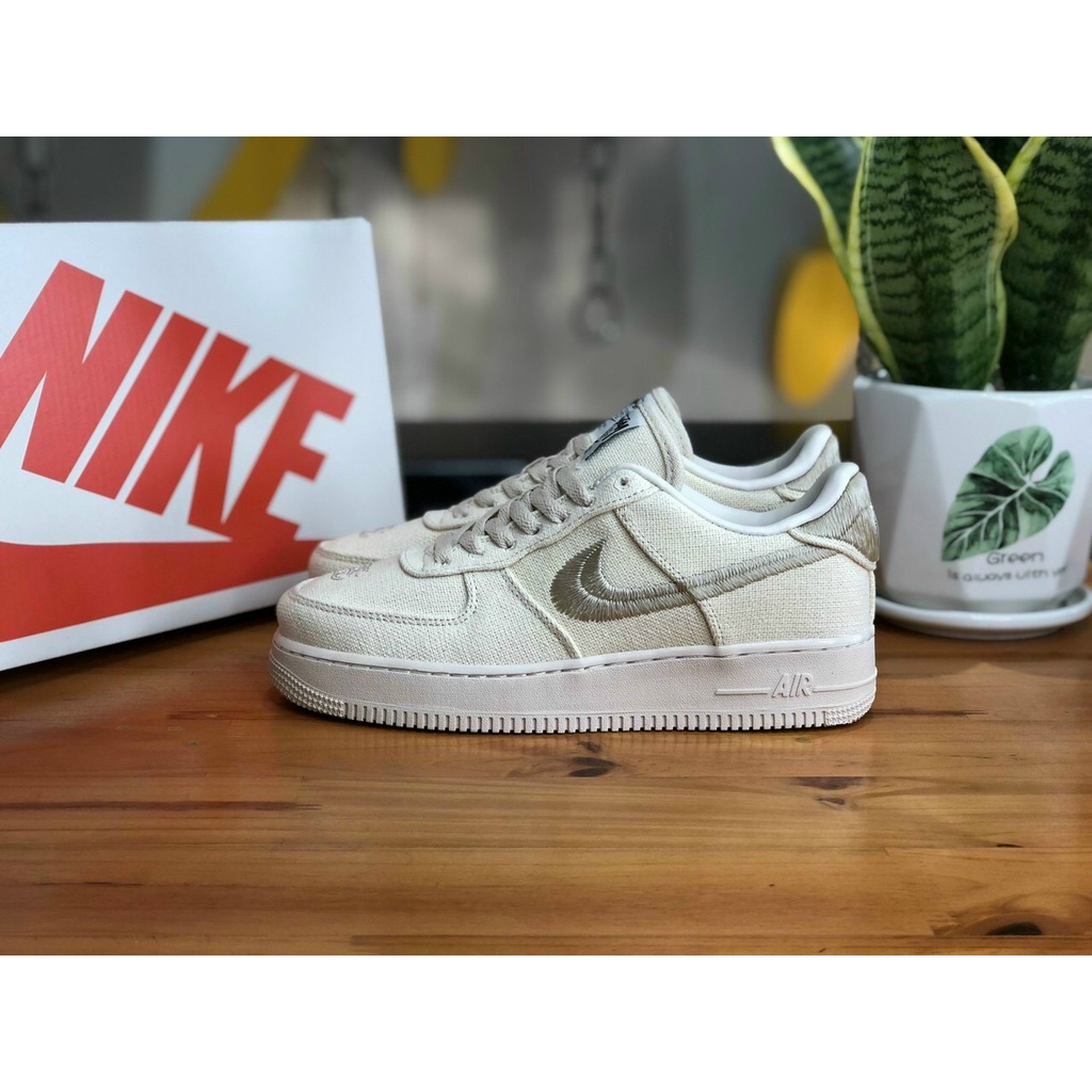 Giày Sneaker Cổ Thấp AF1 - Giày Thể Thao Air Force 1 x Stussy Fossil Stone
