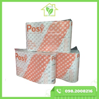 Giấy vệ sinh Posy 3 lớp dày dặn, có lõi cao cấp, túi 6 cuộn