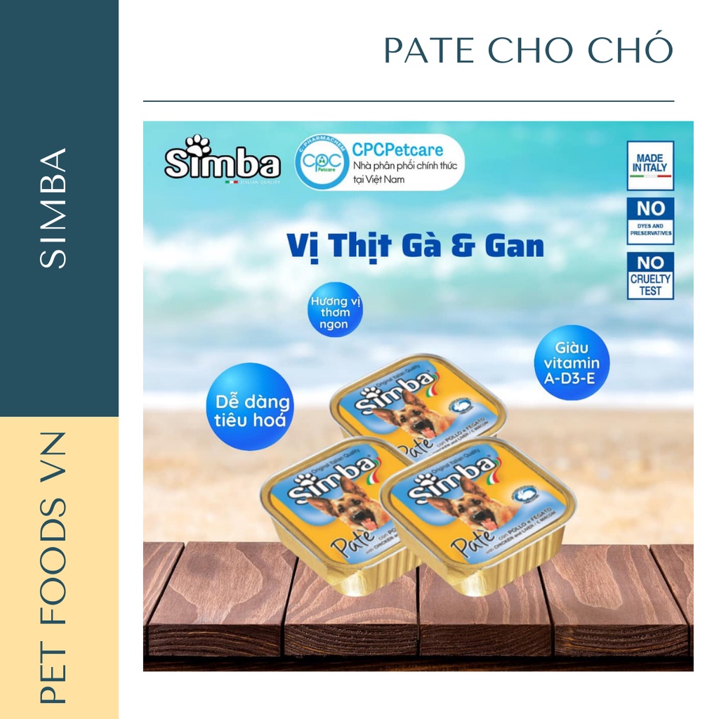 Pate cho chó SIMBA vị Gà và Cừu