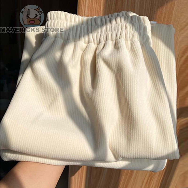 Quần Ống Rộng Lưng Cao Thời Trang Mùa Đông Cho Nữ
