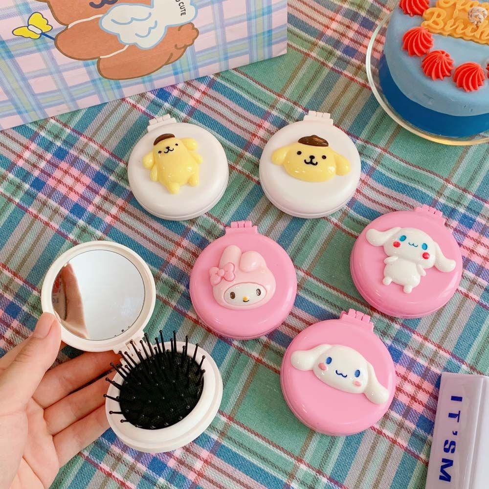 [Hàng mới về] Gương phối lược khí mát xa trang điểm hình dễ thương dễ mang theo tiện dụng