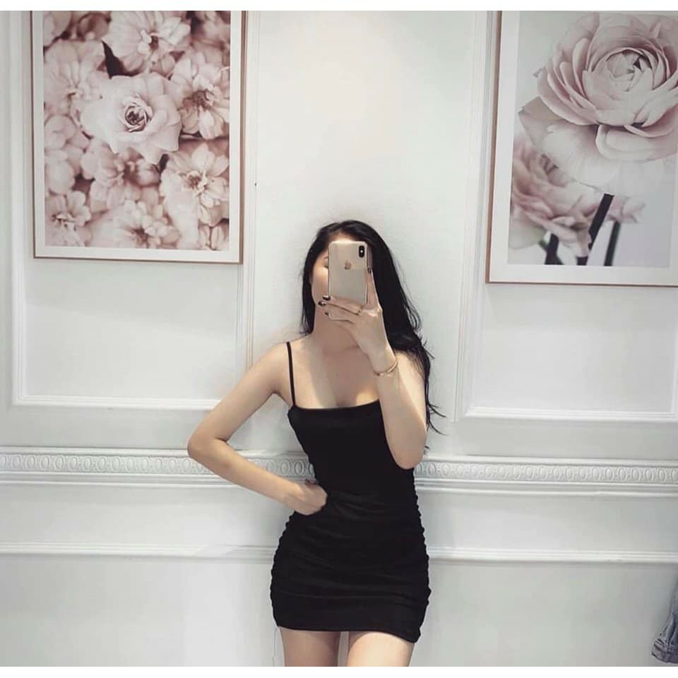 Váy đầm body hai dây dúm eo SIÊU ĐẸP HD04 | BigBuy360 - bigbuy360.vn