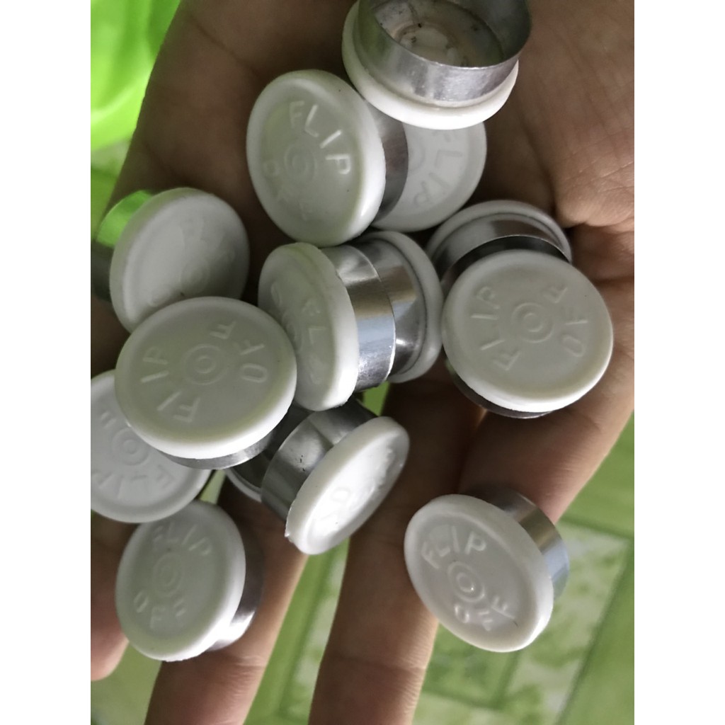 Combo 100 nắp nhôm nhựa chai thủy tinh, chai bi, chai vacxin, nắp nhôm chai lọ 20mm