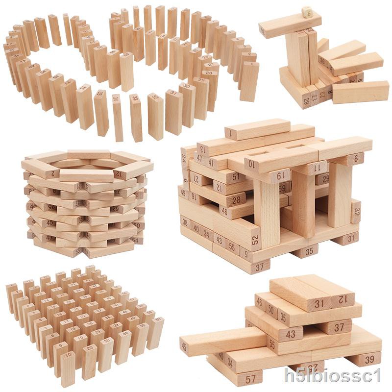 ☫●Trẻ em Jenga Cân bằng các lớp khối Lego xếp chồng lên nhau để vẽ đồ chơi trò bảng gỗ