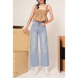 DOTTIE - Quần Jeans Lửng Ống Rộng Nữ Q0045