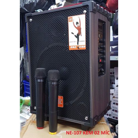 Loa kéo di động JBZ NE Thùng gỗ 3 tấc 2 mic hát karaoke