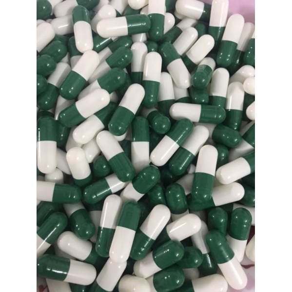 1000 vỏ con nhộng trắng xanh size 00, vỏ nang rỗng trong suốt size 00, viên nang đóng bột thuốc đông y 1000mg