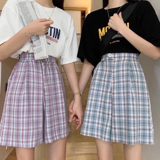 Set áo thun quần ngố caro ( ảnh thật &@