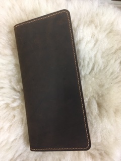 Ví dài không đai da bò sáp handmade
