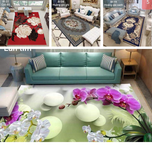 Thảm lì bali 5D trang trí nội thất phòng khách phòng ngủ bền đẹp giá rẻ vô địch